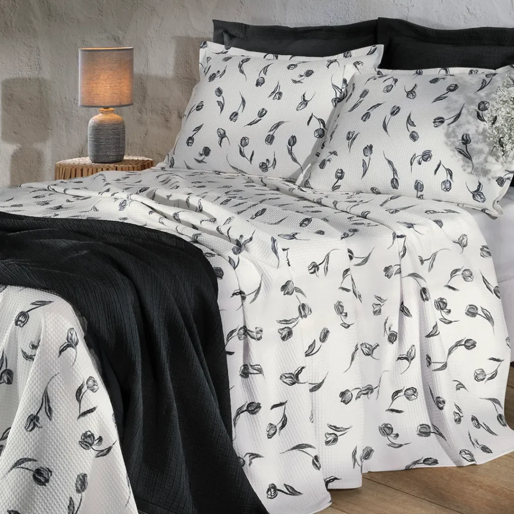 Kit Colcha Casal Döhler Piquet Tulipa 3 peças