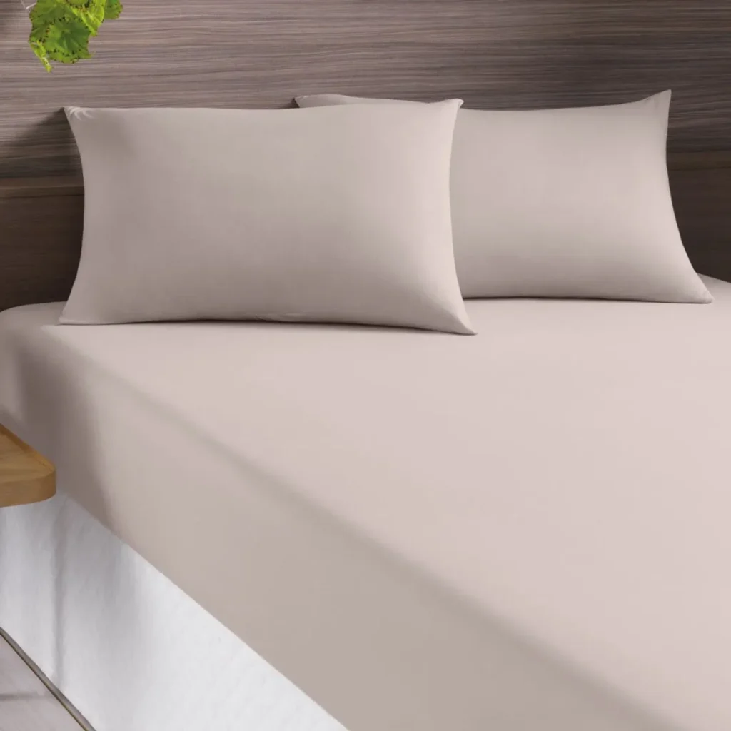 Jogo de Cama Casal 3 Peças Altenburg Malha Fio Penteado 100% Algodão Bege
