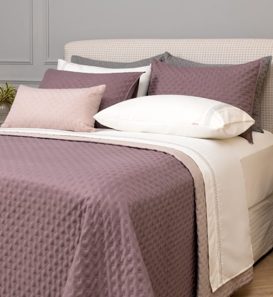 Jogo de Cobre Leito Comfy Queen 03 Peças dupla face MICROPERCAL 200 FIOS – Lavanda/Rosê