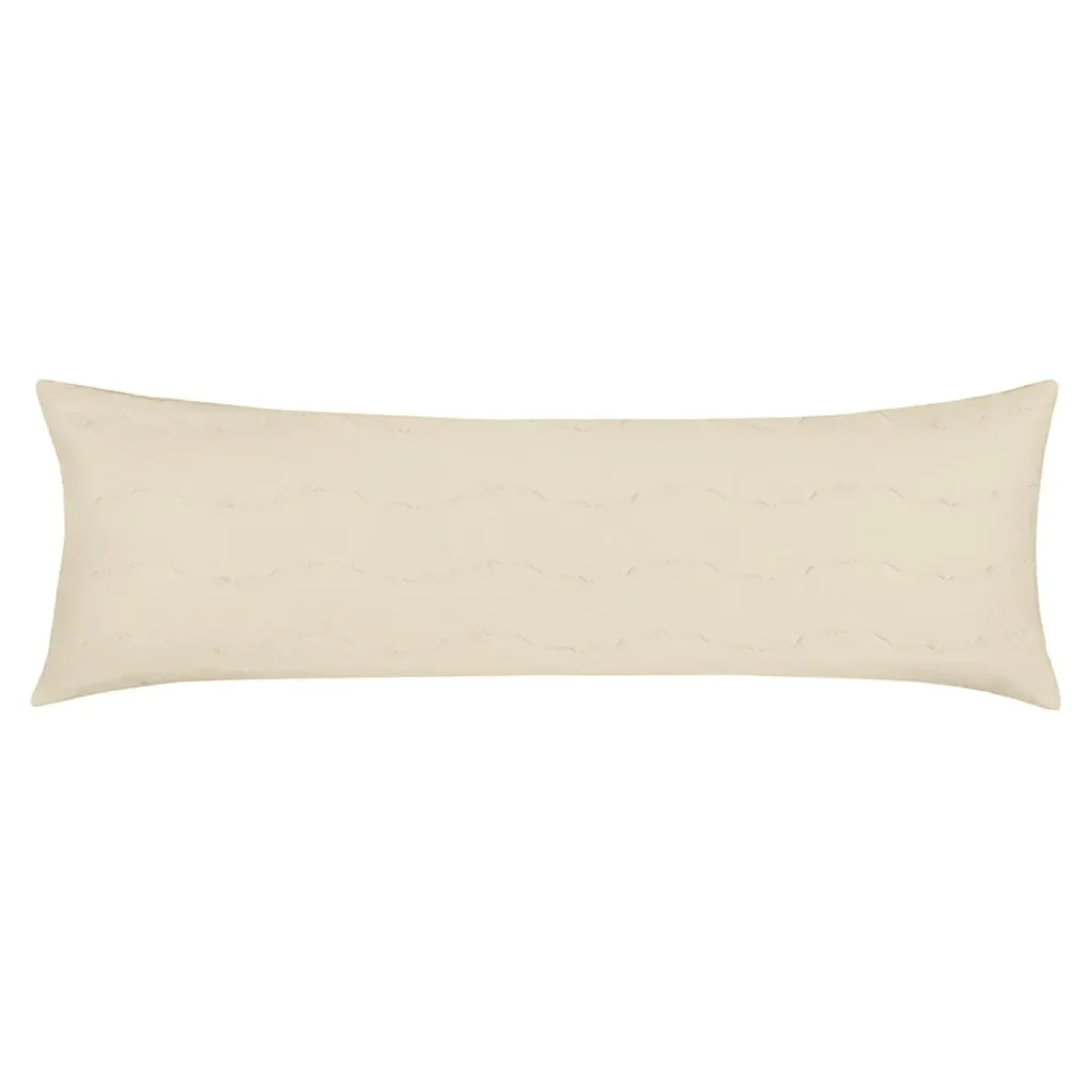 Porta Travesseiro Body Pillow Altenburg Malha Fio Penteado 100% Algodão Bege Noale